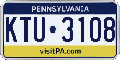 PA license plate KTU3108