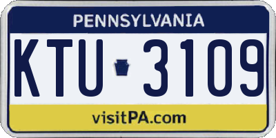 PA license plate KTU3109