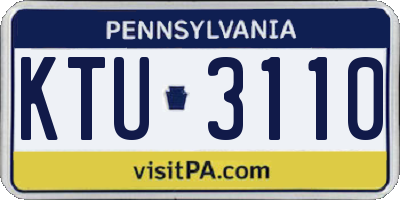 PA license plate KTU3110