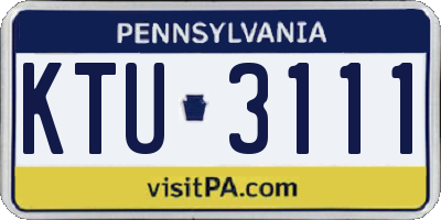 PA license plate KTU3111