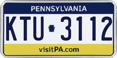 PA license plate KTU3112