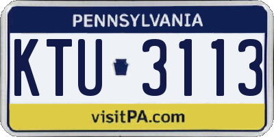 PA license plate KTU3113