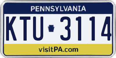 PA license plate KTU3114