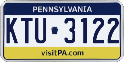 PA license plate KTU3122