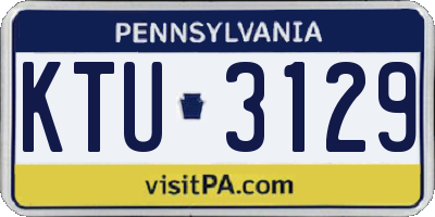 PA license plate KTU3129