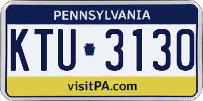 PA license plate KTU3130