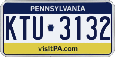 PA license plate KTU3132