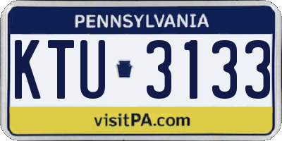 PA license plate KTU3133