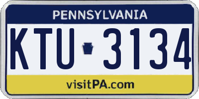 PA license plate KTU3134