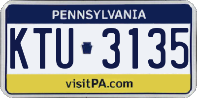 PA license plate KTU3135