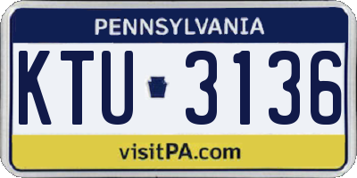 PA license plate KTU3136