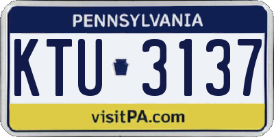 PA license plate KTU3137