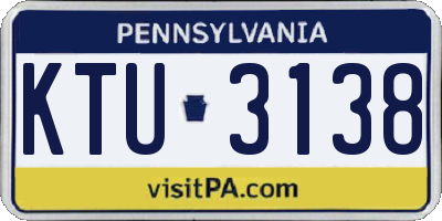 PA license plate KTU3138