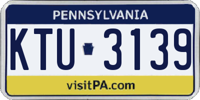 PA license plate KTU3139