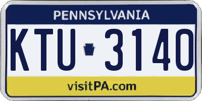 PA license plate KTU3140