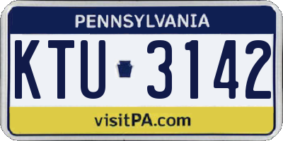 PA license plate KTU3142