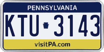 PA license plate KTU3143