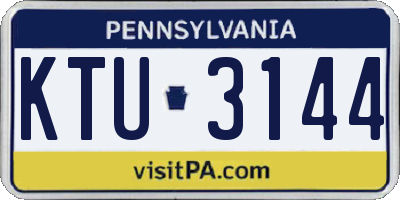 PA license plate KTU3144