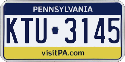 PA license plate KTU3145