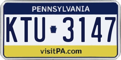 PA license plate KTU3147