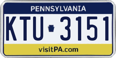 PA license plate KTU3151