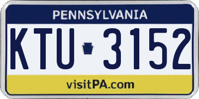PA license plate KTU3152