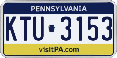 PA license plate KTU3153