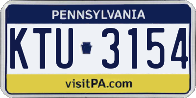 PA license plate KTU3154