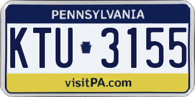 PA license plate KTU3155