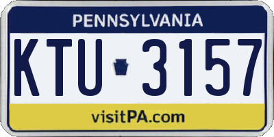 PA license plate KTU3157