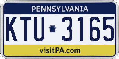 PA license plate KTU3165