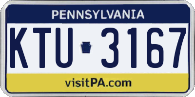 PA license plate KTU3167
