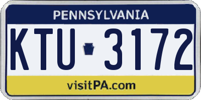 PA license plate KTU3172