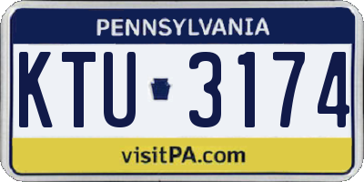 PA license plate KTU3174