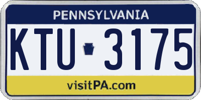 PA license plate KTU3175