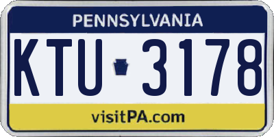 PA license plate KTU3178