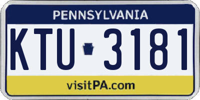 PA license plate KTU3181