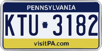 PA license plate KTU3182