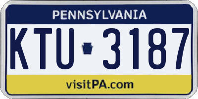 PA license plate KTU3187