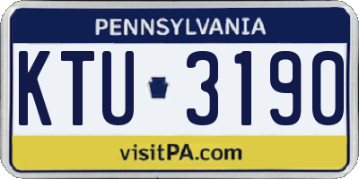 PA license plate KTU3190