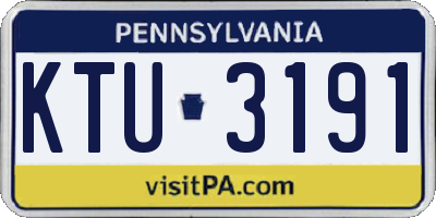 PA license plate KTU3191