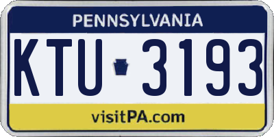 PA license plate KTU3193