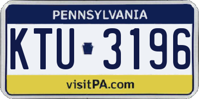 PA license plate KTU3196