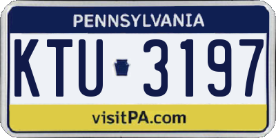 PA license plate KTU3197