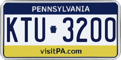 PA license plate KTU3200