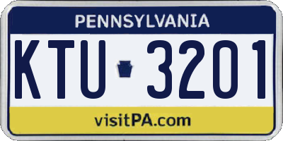PA license plate KTU3201