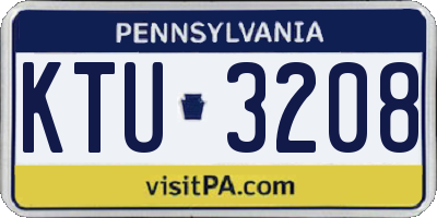 PA license plate KTU3208