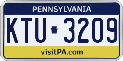 PA license plate KTU3209