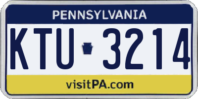 PA license plate KTU3214