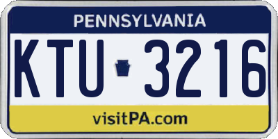 PA license plate KTU3216
